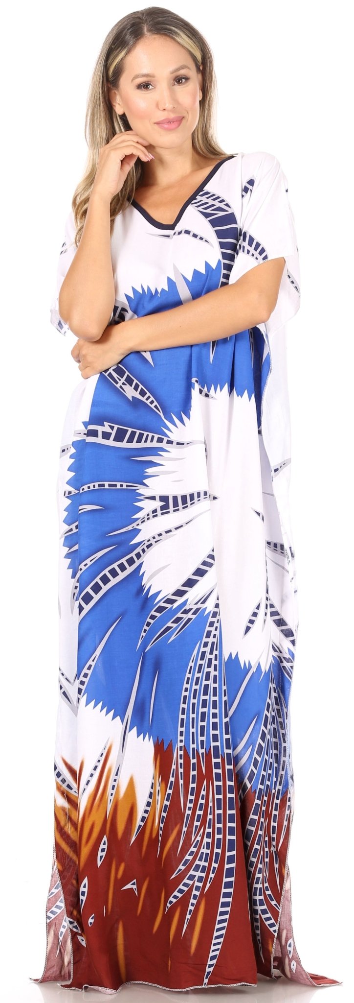 Sakkas Aggy Womens Dashiki African Print Caftan Dress Maxi Boho Hippie Colorful dresses La Vie Bien Sakkas Aggy Womens Dashiki African Print Caftan Dress Maxi Boho Hippie Colorful