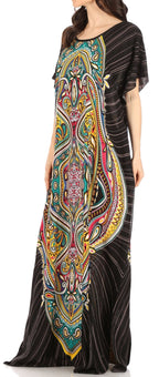 Sakkas Aggy Womens Dashiki African Print Caftan Dress Maxi Boho Hippie Colorful dresses La Vie Bien Sakkas Aggy Womens Dashiki African Print Caftan Dress Maxi Boho Hippie Colorful
