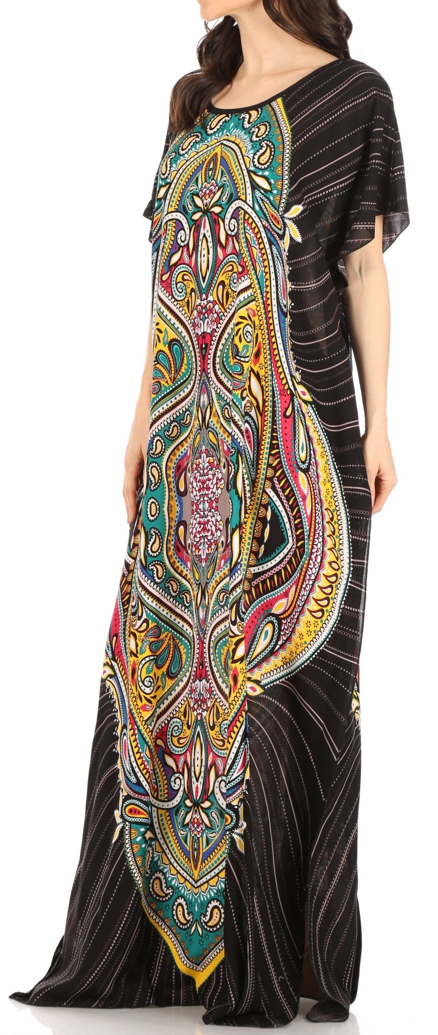 Sakkas Aggy Womens Dashiki African Print Caftan Dress Maxi Boho Hippie Colorful dresses La Vie Bien Sakkas Aggy Womens Dashiki African Print Caftan Dress Maxi Boho Hippie Colorful