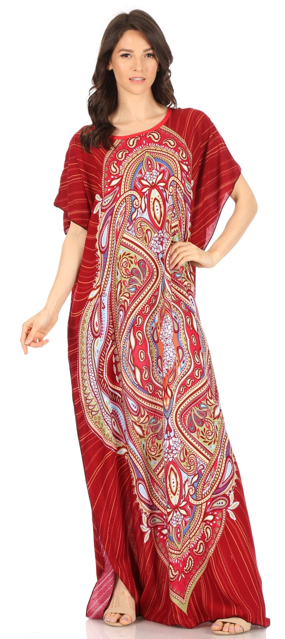 Sakkas Aggy Womens Dashiki African Print Caftan Dress Maxi Boho Hippie Colorful dresses La Vie Bien Sakkas Aggy Womens Dashiki African Print Caftan Dress Maxi Boho Hippie Colorful