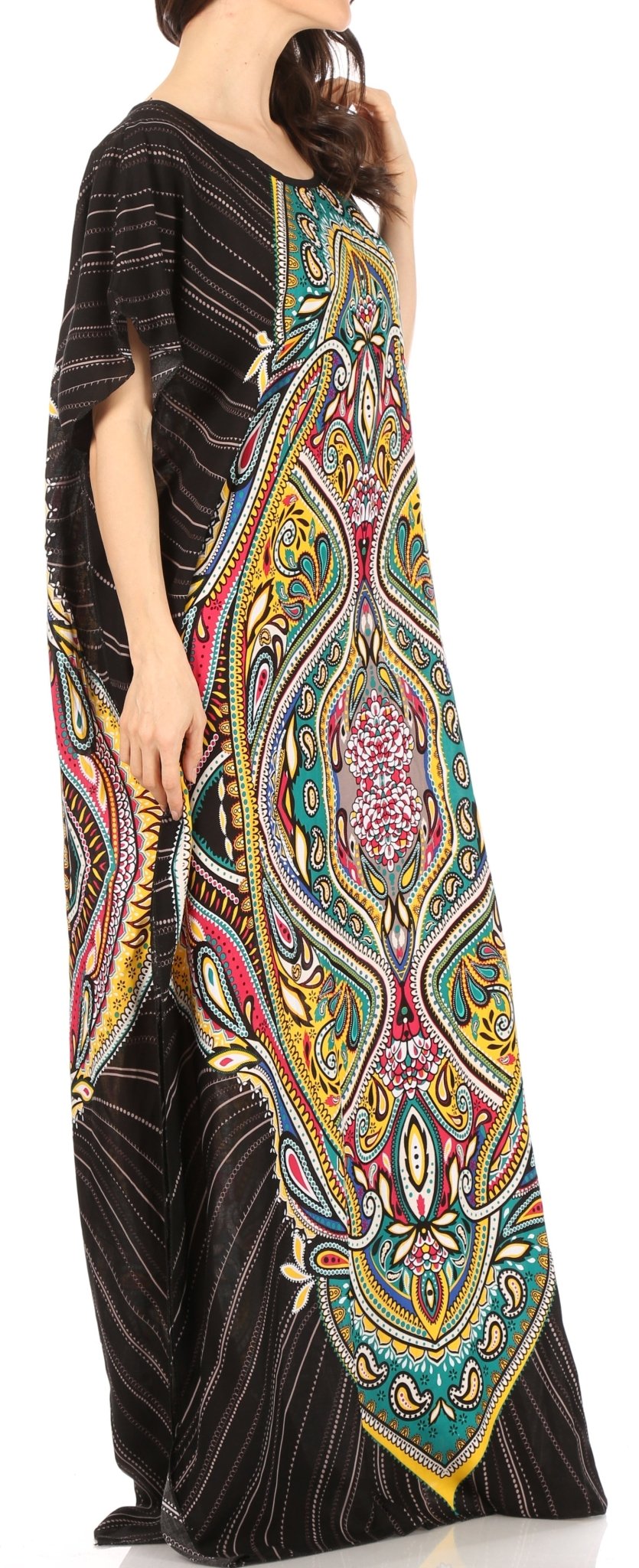 Sakkas Aggy Womens Dashiki African Print Caftan Dress Maxi Boho Hippie Colorful dresses La Vie Bien Sakkas Aggy Womens Dashiki African Print Caftan Dress Maxi Boho Hippie Colorful