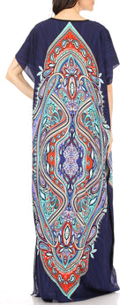 Sakkas Aggy Womens Dashiki African Print Caftan Dress Maxi Boho Hippie Colorful dresses La Vie Bien Sakkas Aggy Womens Dashiki African Print Caftan Dress Maxi Boho Hippie Colorful
