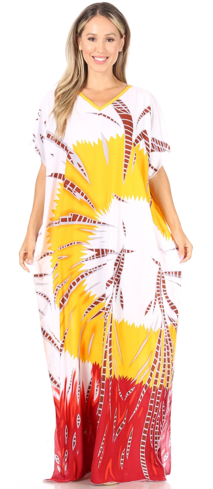 Sakkas Aggy Womens Dashiki African Print Caftan Dress Maxi Boho Hippie Colorful dresses La Vie Bien Sakkas Aggy Womens Dashiki African Print Caftan Dress Maxi Boho Hippie Colorful