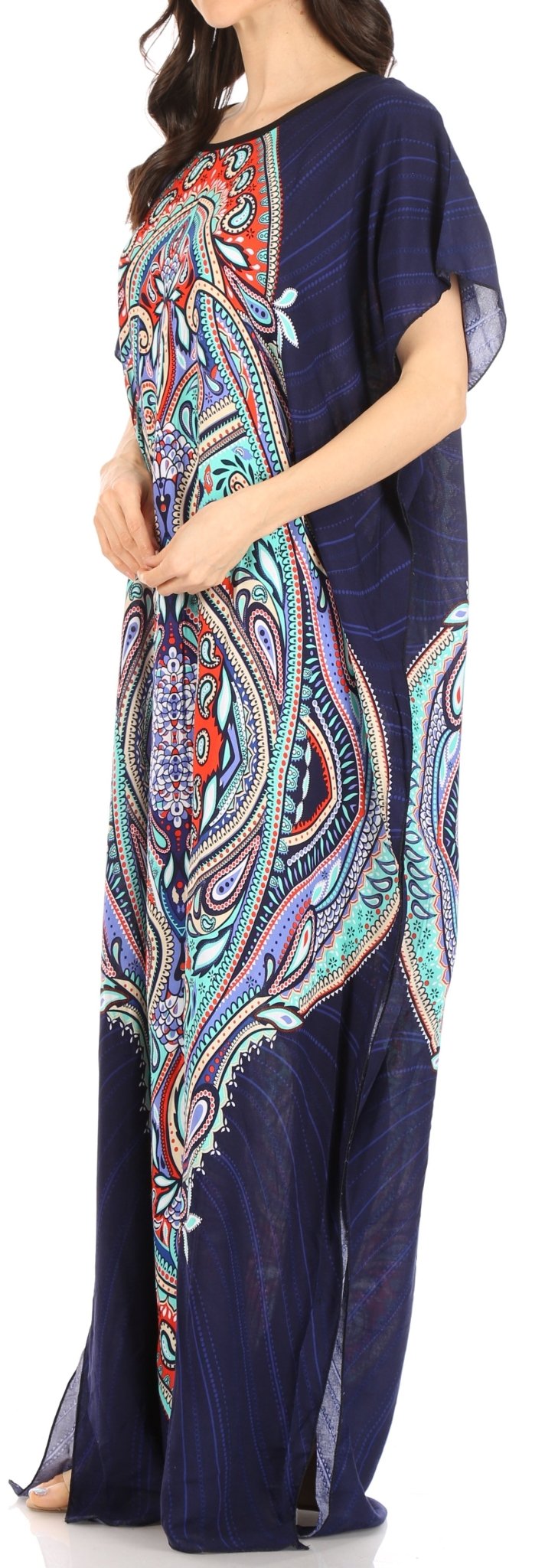 Sakkas Aggy Womens Dashiki African Print Caftan Dress Maxi Boho Hippie Colorful dresses La Vie Bien Sakkas Aggy Womens Dashiki African Print Caftan Dress Maxi Boho Hippie Colorful