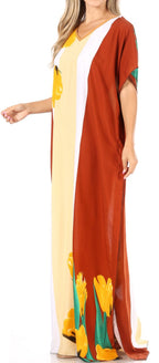Sakkas Aggy Womens Dashiki African Print Caftan Dress Maxi Boho Hippie Colorful dresses La Vie Bien Sakkas Aggy Womens Dashiki African Print Caftan Dress Maxi Boho Hippie Colorful