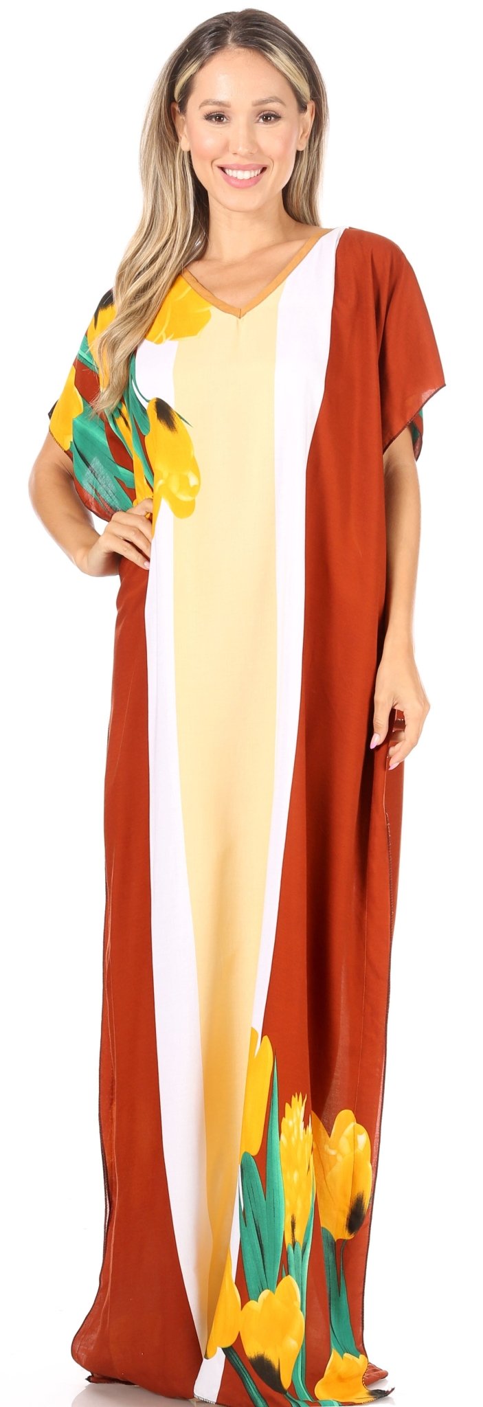 Sakkas Aggy Womens Dashiki African Print Caftan Dress Maxi Boho Hippie Colorful dresses La Vie Bien Sakkas Aggy Womens Dashiki African Print Caftan Dress Maxi Boho Hippie Colorful