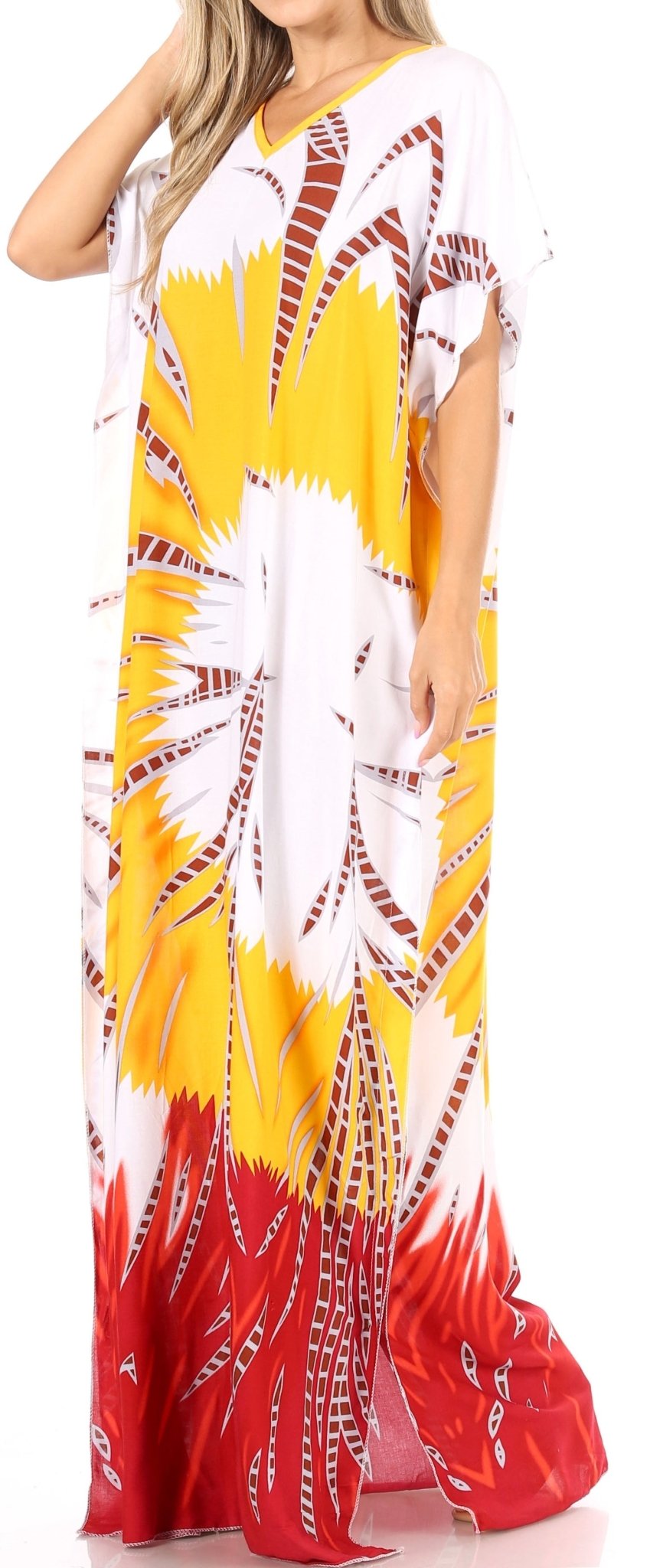 Sakkas Aggy Womens Dashiki African Print Caftan Dress Maxi Boho Hippie Colorful dresses La Vie Bien Sakkas Aggy Womens Dashiki African Print Caftan Dress Maxi Boho Hippie Colorful