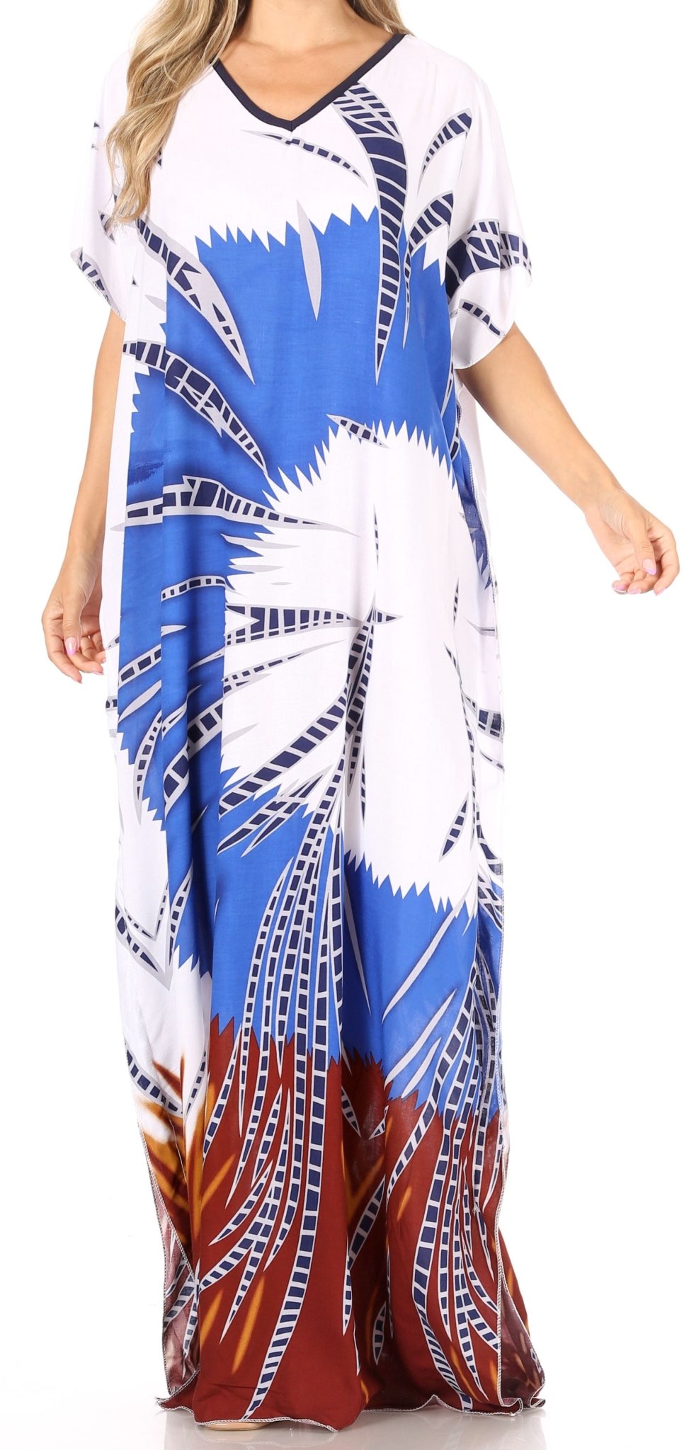Sakkas Aggy Womens Dashiki African Print Caftan Dress Maxi Boho Hippie Colorful dresses La Vie Bien Sakkas Aggy Womens Dashiki African Print Caftan Dress Maxi Boho Hippie Colorful