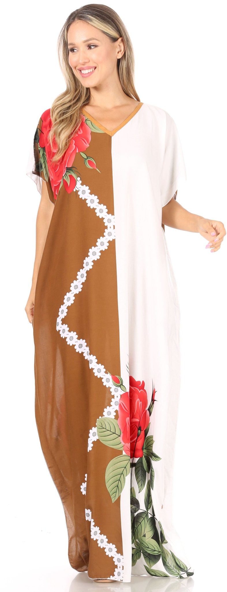 Sakkas Aggy Womens Dashiki African Print Caftan Dress Maxi Boho Hippie Colorful dresses La Vie Bien Sakkas Aggy Womens Dashiki African Print Caftan Dress Maxi Boho Hippie Colorful