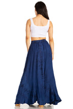 Sakkas Ahaana Women Renaissance Boho Rayon Maxi Embroidered Paneled Summer Skirt skirts La Vie Bien Sakkas Ahaana Women Renaissance Boho Rayon Maxi Embroidered Paneled Summer Skirt