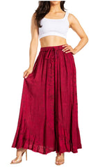 Sakkas Ahaana Women Renaissance Boho Rayon Maxi Embroidered Paneled Summer Skirt skirts La Vie Bien Sakkas Ahaana Women Renaissance Boho Rayon Maxi Embroidered Paneled Summer Skirt