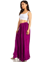 Sakkas Ahaana Women Renaissance Boho Rayon Maxi Embroidered Paneled Summer Skirt skirts La Vie Bien Sakkas Ahaana Women Renaissance Boho Rayon Maxi Embroidered Paneled Summer Skirt