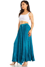 Sakkas Ahaana Women Renaissance Boho Rayon Maxi Embroidered Paneled Summer Skirt skirts La Vie Bien Sakkas Ahaana Women Renaissance Boho Rayon Maxi Embroidered Paneled Summer Skirt