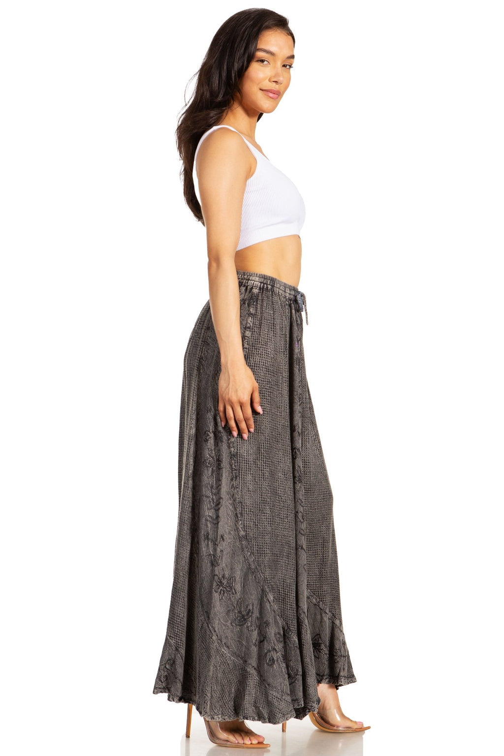 Sakkas Ahaana Women Renaissance Boho Rayon Maxi Embroidered Paneled Summer Skirt skirts La Vie Bien Sakkas Ahaana Women Renaissance Boho Rayon Maxi Embroidered Paneled Summer Skirt
