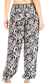 Sakkas Akilla Women's Loose Printed Yoga Elephant Pants Elastic Waist w/Pocket pants La Vie Bien Sakkas Akilla Women's Loose Printed Yoga Elephant Pants Elastic Waist w/Pocket