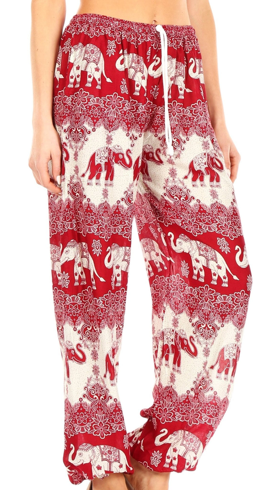 Sakkas Akilla Women's Loose Printed Yoga Elephant Pants Elastic Waist w/Pocket pants La Vie Bien Sakkas Akilla Women's Loose Printed Yoga Elephant Pants Elastic Waist w/Pocket