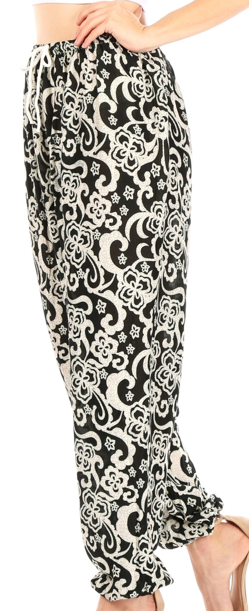 Sakkas Akilla Women's Loose Printed Yoga Elephant Pants Elastic Waist w/Pocket pants La Vie Bien Sakkas Akilla Women's Loose Printed Yoga Elephant Pants Elastic Waist w/Pocket