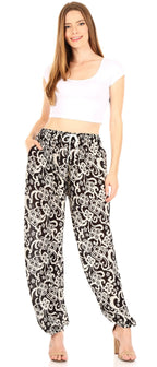 Sakkas Akilla Women's Loose Printed Yoga Elephant Pants Elastic Waist w/Pocket pants La Vie Bien Sakkas Akilla Women's Loose Printed Yoga Elephant Pants Elastic Waist w/Pocket