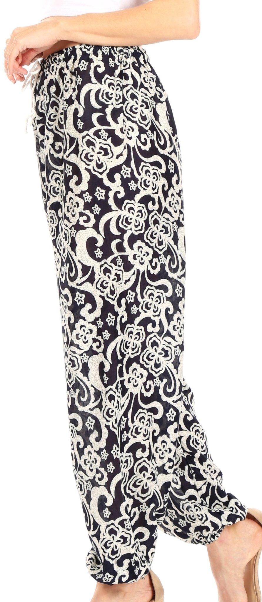 Sakkas Akilla Women's Loose Printed Yoga Elephant Pants Elastic Waist w/Pocket pants La Vie Bien Sakkas Akilla Women's Loose Printed Yoga Elephant Pants Elastic Waist w/Pocket