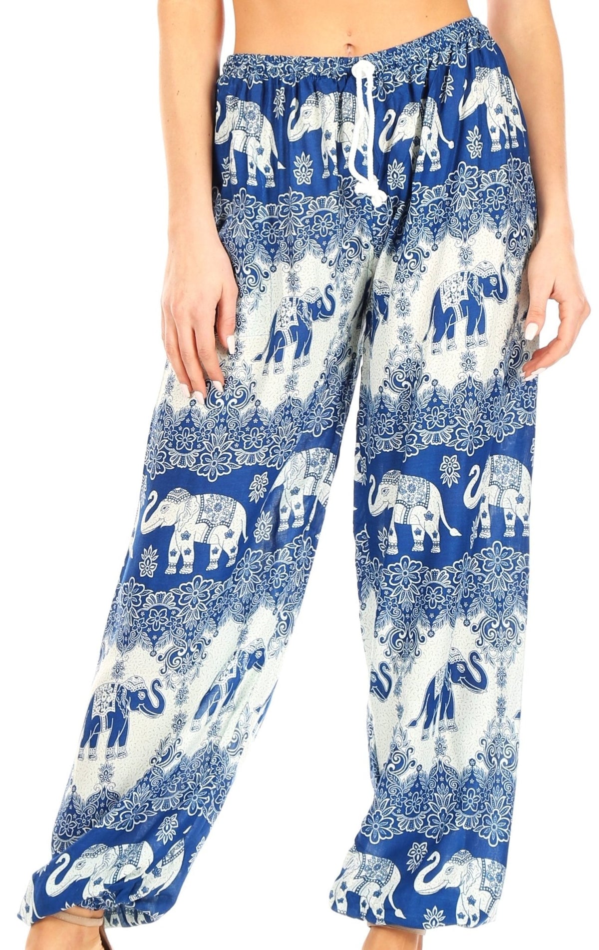 Sakkas Akilla Women's Loose Printed Yoga Elephant Pants Elastic Waist w/Pocket pants La Vie Bien Sakkas Akilla Women's Loose Printed Yoga Elephant Pants Elastic Waist w/Pocket