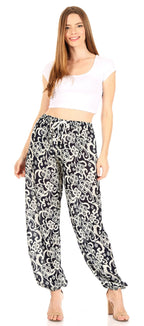 Sakkas Akilla Women's Loose Printed Yoga Elephant Pants Elastic Waist w/Pocket pants La Vie Bien Sakkas Akilla Women's Loose Printed Yoga Elephant Pants Elastic Waist w/Pocket