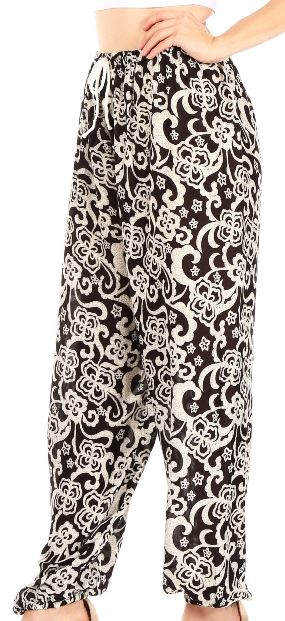 Sakkas Akilla Women's Loose Printed Yoga Elephant Pants Elastic Waist w/Pocket pants La Vie Bien Sakkas Akilla Women's Loose Printed Yoga Elephant Pants Elastic Waist w/Pocket