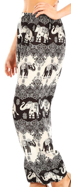 Sakkas Akilla Women's Loose Printed Yoga Elephant Pants Elastic Waist w/Pocket pants La Vie Bien Sakkas Akilla Women's Loose Printed Yoga Elephant Pants Elastic Waist w/Pocket