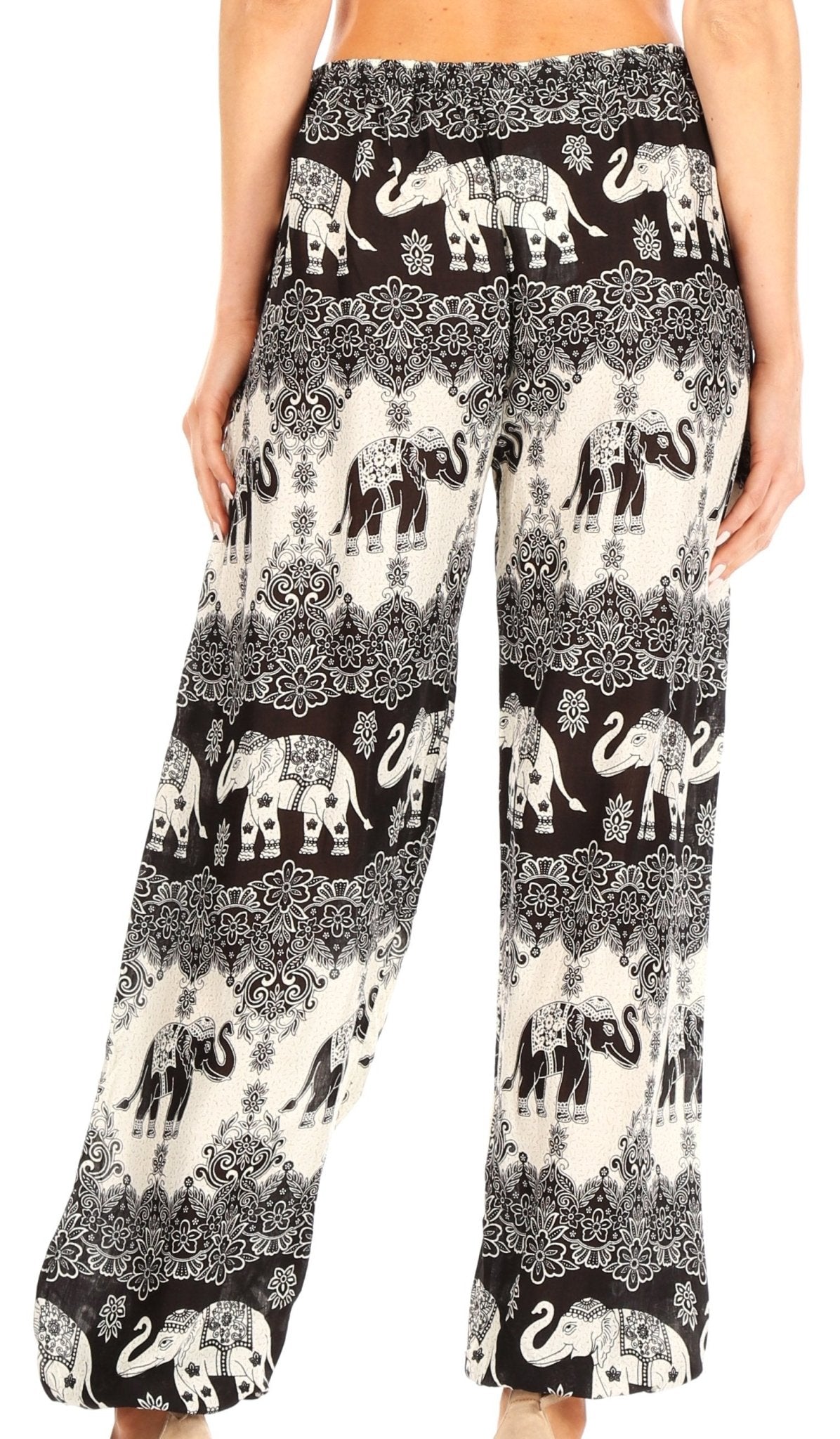 Sakkas Akilla Women's Loose Printed Yoga Elephant Pants Elastic Waist w/Pocket pants La Vie Bien Sakkas Akilla Women's Loose Printed Yoga Elephant Pants Elastic Waist w/Pocket