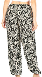 Sakkas Akilla Women's Loose Printed Yoga Elephant Pants Elastic Waist w/Pocket pants La Vie Bien Sakkas Akilla Women's Loose Printed Yoga Elephant Pants Elastic Waist w/Pocket
