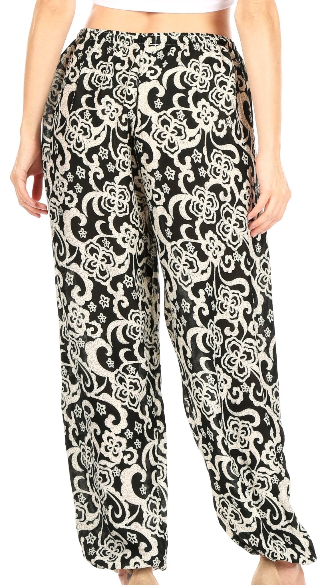 Sakkas Akilla Women's Loose Printed Yoga Elephant Pants Elastic Waist w/Pocket pants La Vie Bien Sakkas Akilla Women's Loose Printed Yoga Elephant Pants Elastic Waist w/Pocket