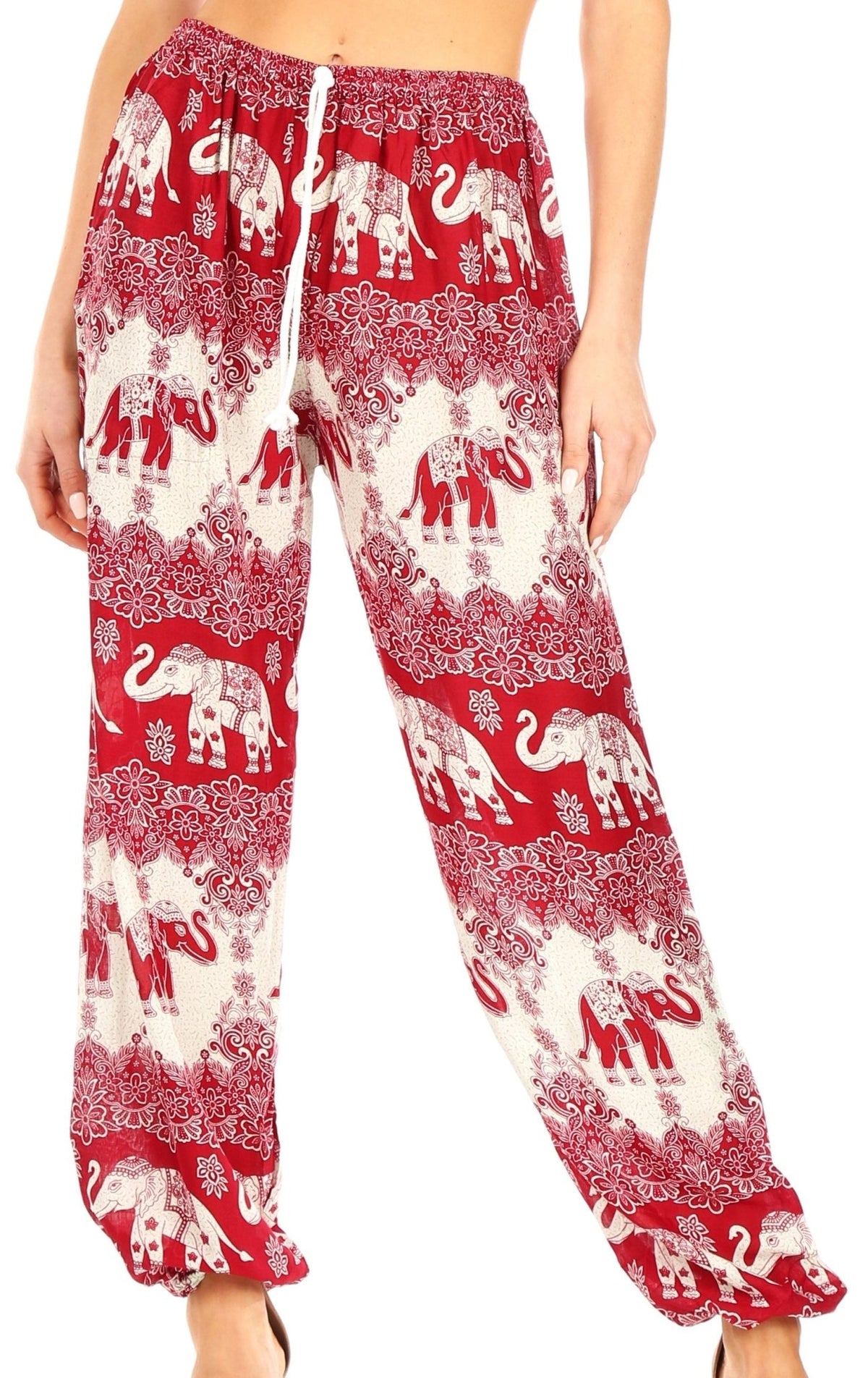 Sakkas Akilla Women's Loose Printed Yoga Elephant Pants Elastic Waist w/Pocket pants La Vie Bien Sakkas Akilla Women's Loose Printed Yoga Elephant Pants Elastic Waist w/Pocket