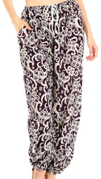 Sakkas Akilla Women's Loose Printed Yoga Elephant Pants Elastic Waist w/Pocket pants La Vie Bien Sakkas Akilla Women's Loose Printed Yoga Elephant Pants Elastic Waist w/Pocket