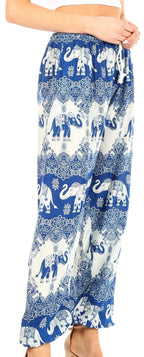 Sakkas Akilla Women's Loose Printed Yoga Elephant Pants Elastic Waist w/Pocket pants La Vie Bien Sakkas Akilla Women's Loose Printed Yoga Elephant Pants Elastic Waist w/Pocket