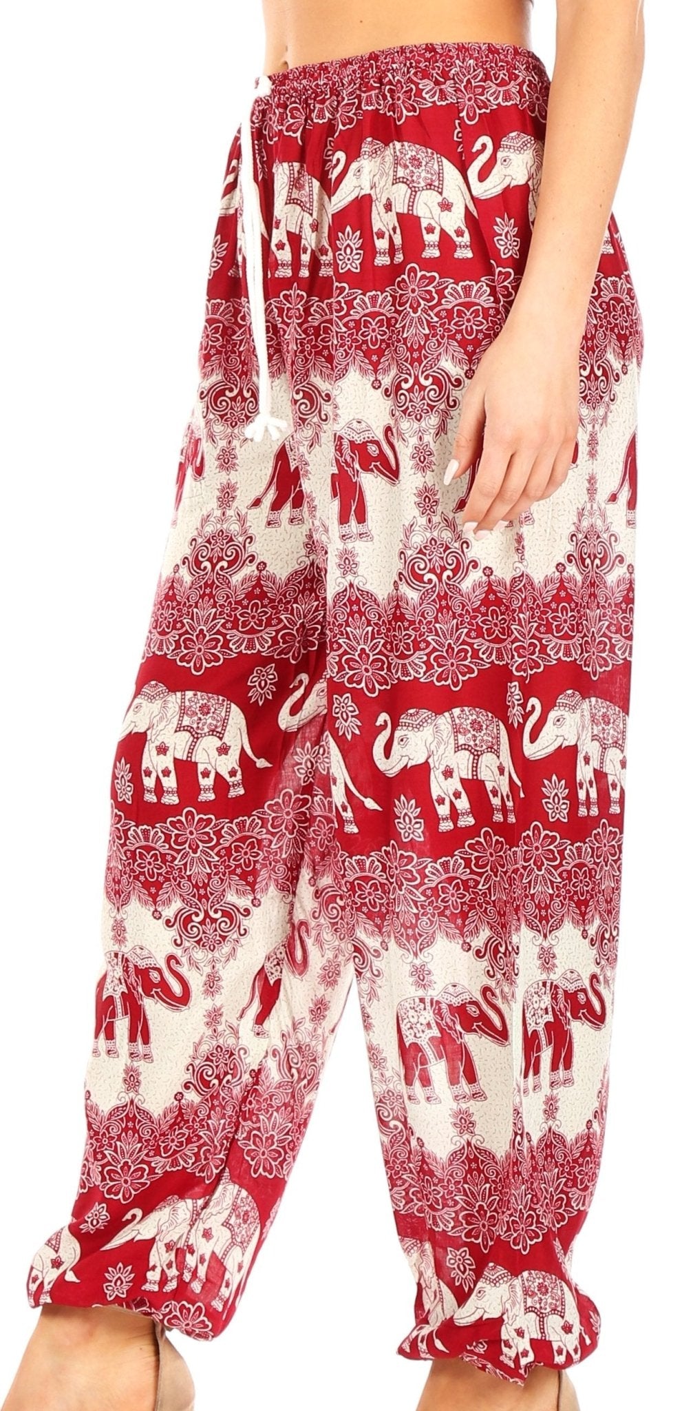 Sakkas Akilla Women's Loose Printed Yoga Elephant Pants Elastic Waist w/Pocket pants La Vie Bien Sakkas Akilla Women's Loose Printed Yoga Elephant Pants Elastic Waist w/Pocket