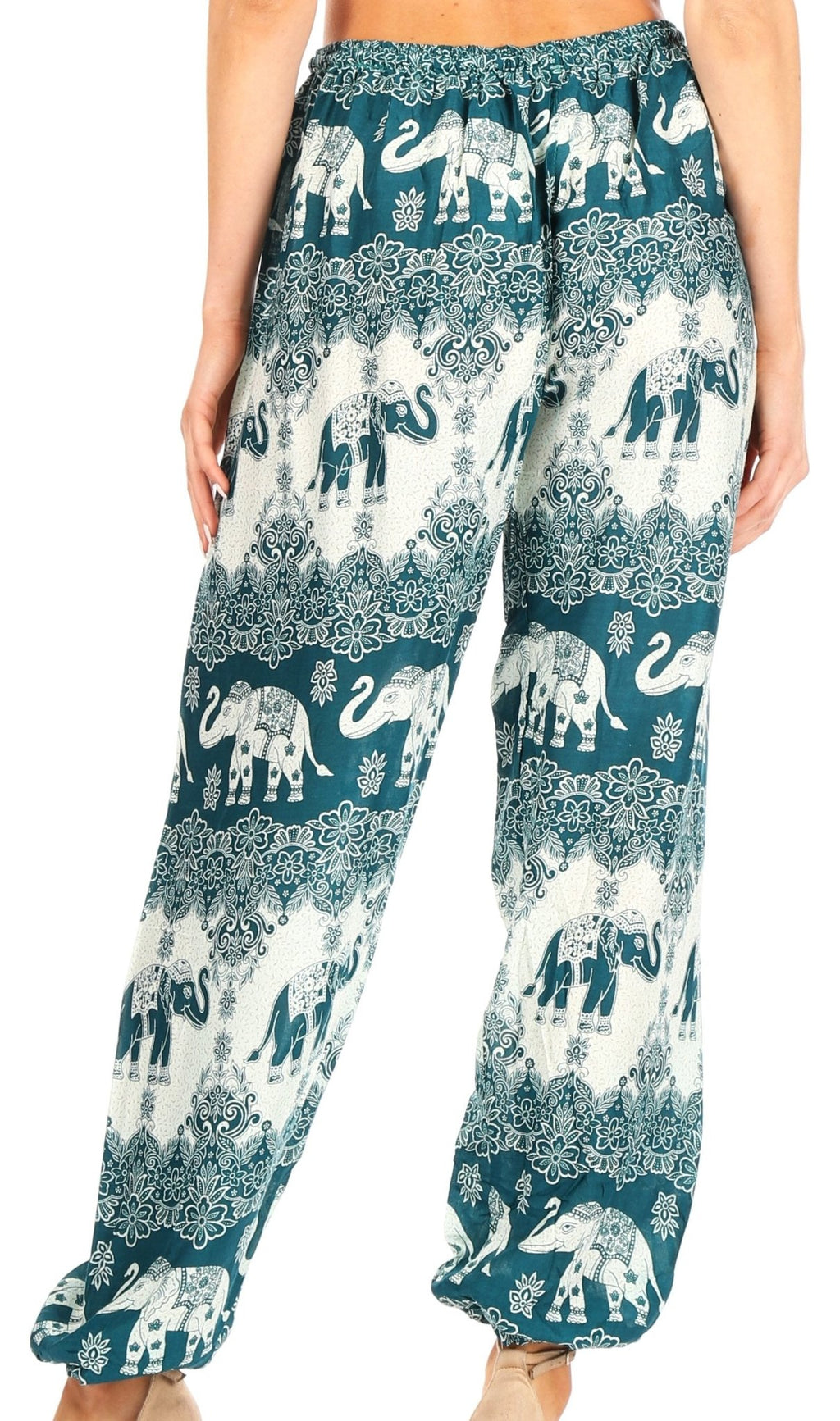 Sakkas Akilla Women's Loose Printed Yoga Elephant Pants Elastic Waist w/Pocket pants La Vie Bien Sakkas Akilla Women's Loose Printed Yoga Elephant Pants Elastic Waist w/Pocket