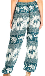 Sakkas Akilla Women's Loose Printed Yoga Elephant Pants Elastic Waist w/Pocket pants La Vie Bien Sakkas Akilla Women's Loose Printed Yoga Elephant Pants Elastic Waist w/Pocket