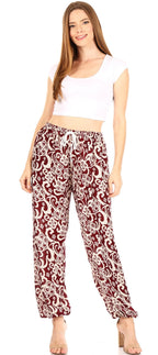 Sakkas Akilla Women's Loose Printed Yoga Elephant Pants Elastic Waist w/Pocket pants La Vie Bien Sakkas Akilla Women's Loose Printed Yoga Elephant Pants Elastic Waist w/Pocket