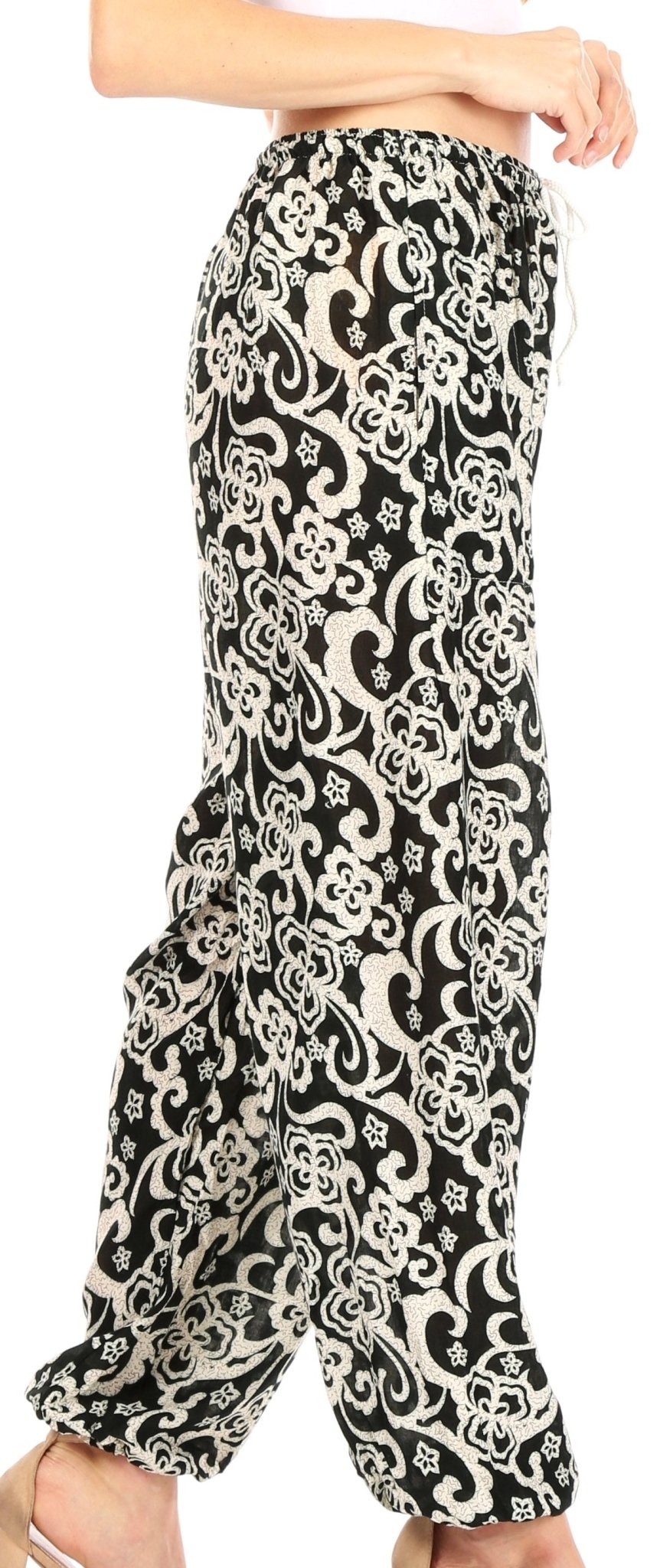 Sakkas Akilla Women's Loose Printed Yoga Elephant Pants Elastic Waist w/Pocket pants La Vie Bien Sakkas Akilla Women's Loose Printed Yoga Elephant Pants Elastic Waist w/Pocket