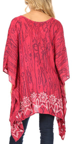 Sakkas Alizia Lightweight Embroidery Batik Top Tunic Blouse Caftan Cover up Poncho tops La Vie Bien Sakkas Alizia Lightweight Embroidery Batik Top Tunic Blouse Caftan Cover up Poncho