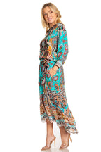 Sakkas Andreas Women's Maxi Dress with Ruffles and Buttons dresses La Vie Bien Sakkas Andreas Women's Maxi Dress with Ruffles and Buttons