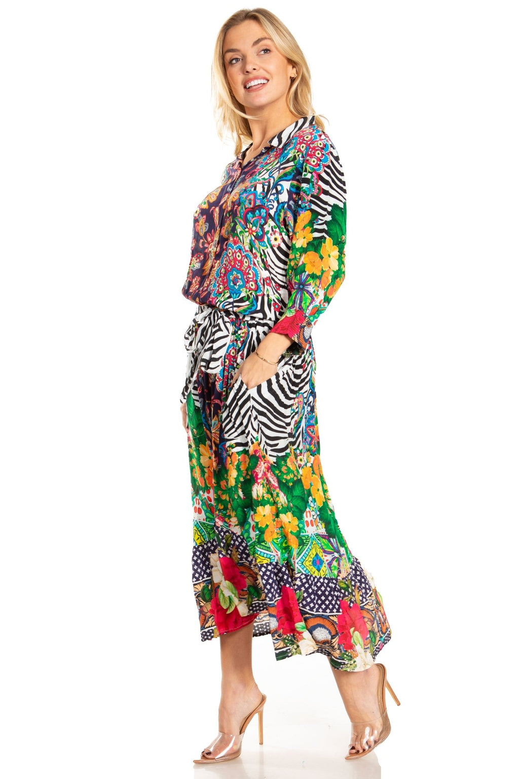 Sakkas Andreas Women's Maxi Dress with Ruffles and Buttons dresses La Vie Bien Sakkas Andreas Women's Maxi Dress with Ruffles and Buttons