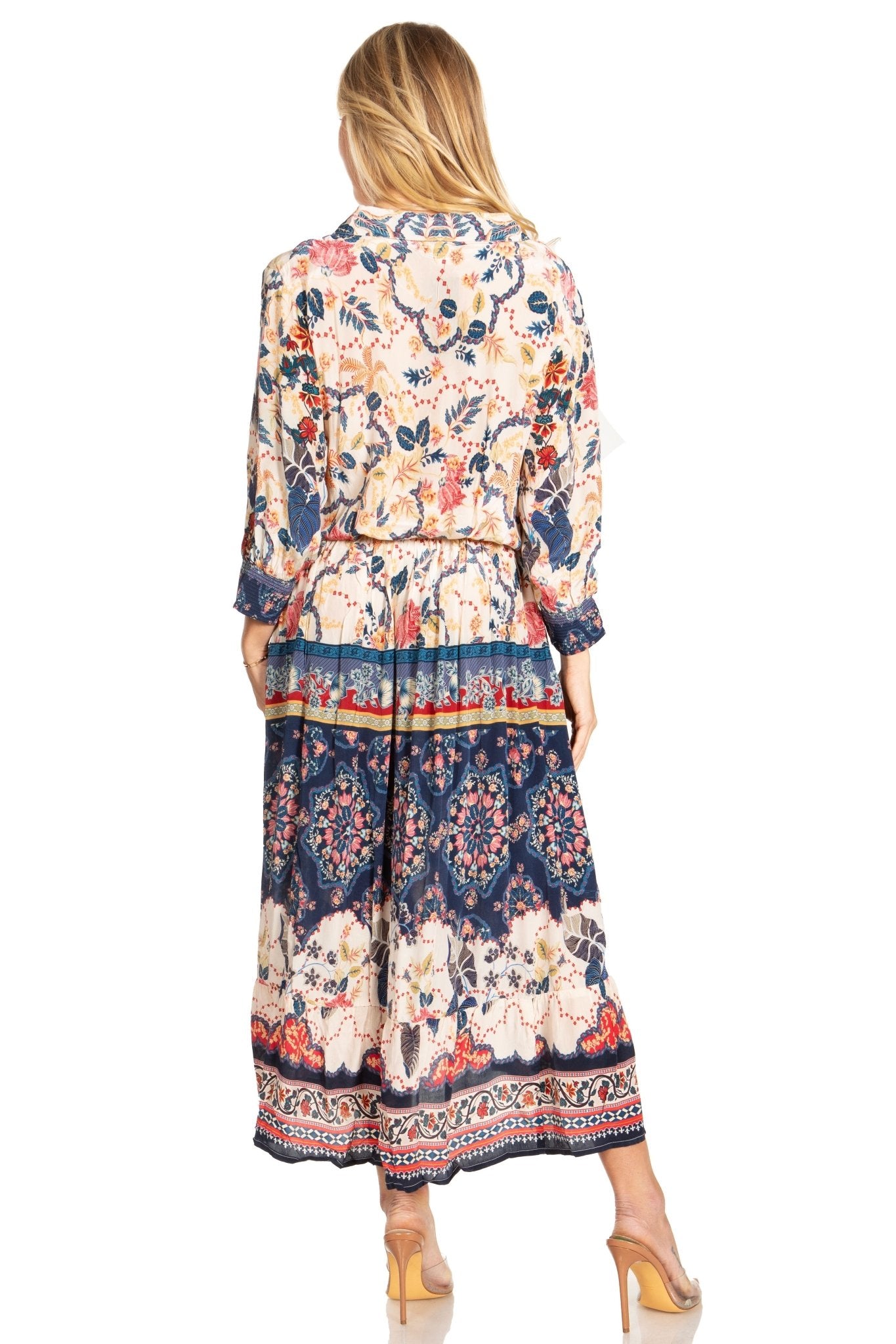 Sakkas Andreas Women's Maxi Dress with Ruffles and Buttons dresses La Vie Bien Sakkas Andreas Women's Maxi Dress with Ruffles and Buttons