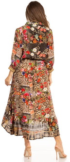 Sakkas Andreas Women's Maxi Dress with Ruffles and Buttons dresses La Vie Bien Sakkas Andreas Women's Maxi Dress with Ruffles and Buttons