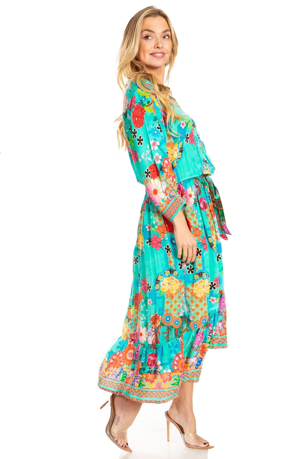 Sakkas Andreas Women's Maxi Dress with Ruffles and Buttons dresses La Vie Bien Sakkas Andreas Women's Maxi Dress with Ruffles and Buttons