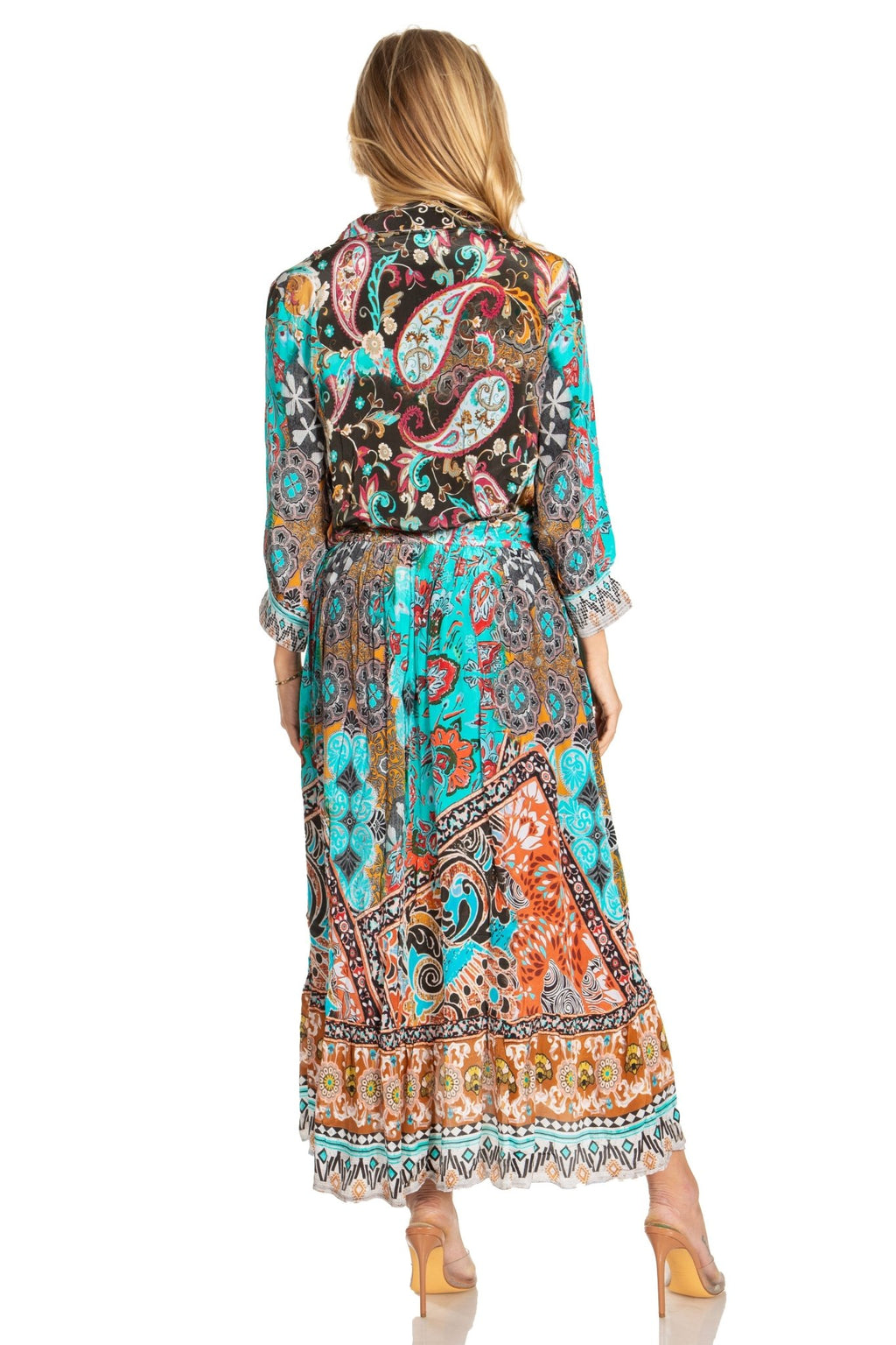 Sakkas Andreas Women's Maxi Dress with Ruffles and Buttons dresses La Vie Bien Sakkas Andreas Women's Maxi Dress with Ruffles and Buttons