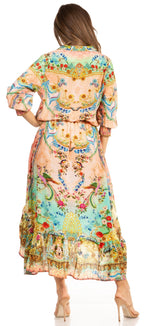 Sakkas Andreas Women's Maxi Dress with Ruffles and Buttons dresses La Vie Bien Sakkas Andreas Women's Maxi Dress with Ruffles and Buttons