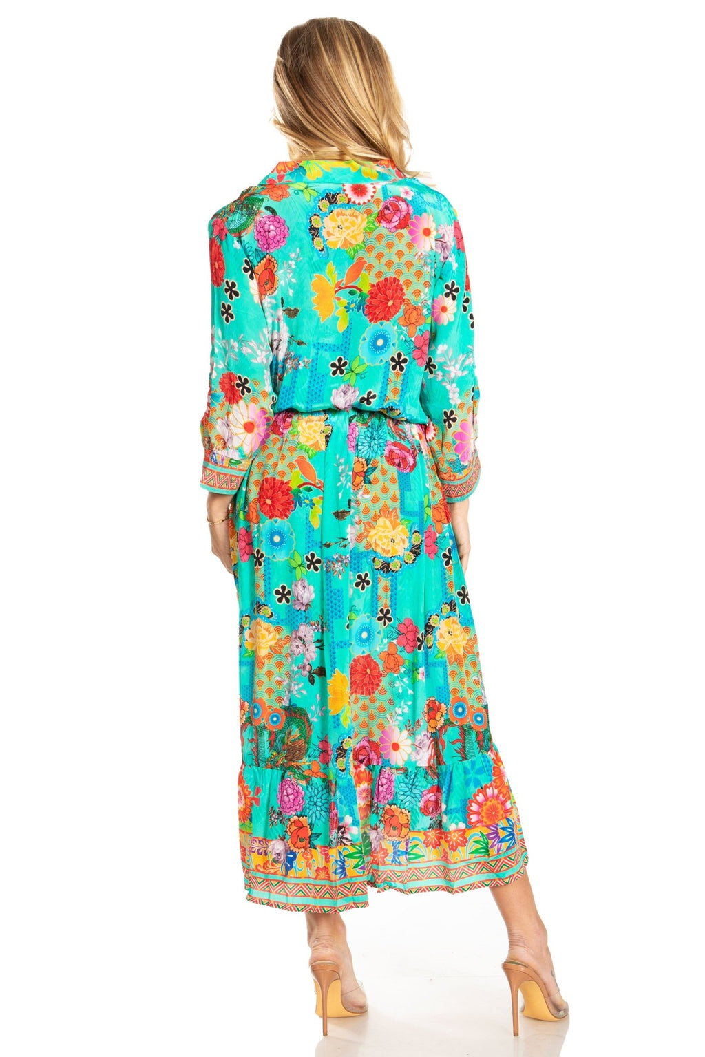 Sakkas Andreas Women's Maxi Dress with Ruffles and Buttons dresses La Vie Bien Sakkas Andreas Women's Maxi Dress with Ruffles and Buttons