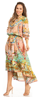 Sakkas Andreas Women's Maxi Dress with Ruffles and Buttons dresses La Vie Bien Sakkas Andreas Women's Maxi Dress with Ruffles and Buttons