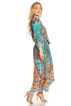 Sakkas Andreas Women's Maxi Dress with Ruffles and Buttons dresses La Vie Bien Sakkas Andreas Women's Maxi Dress with Ruffles and Buttons