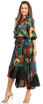 Sakkas Andreas Women's Maxi Dress with Ruffles and Buttons dresses La Vie Bien Sakkas Andreas Women's Maxi Dress with Ruffles and Buttons